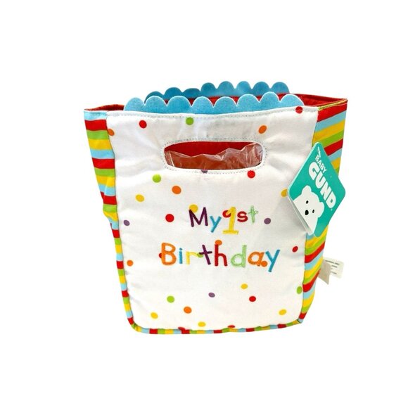 GUND Baby My First Birthday Stuffed Plush Playset 5 Pieces Gift Toys  8" NEW - Picture 2 of 5